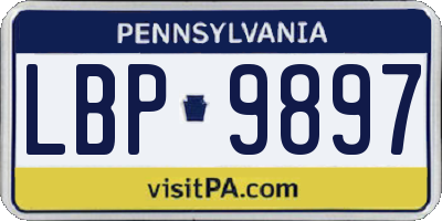 PA license plate LBP9897