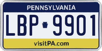 PA license plate LBP9901