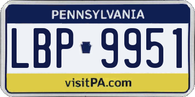 PA license plate LBP9951