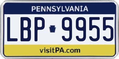 PA license plate LBP9955