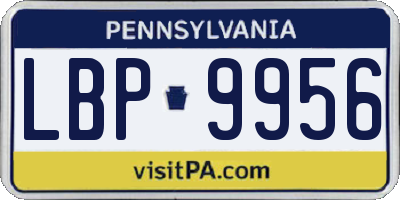 PA license plate LBP9956