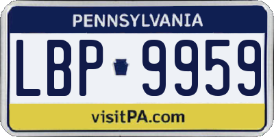 PA license plate LBP9959