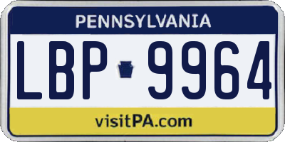 PA license plate LBP9964