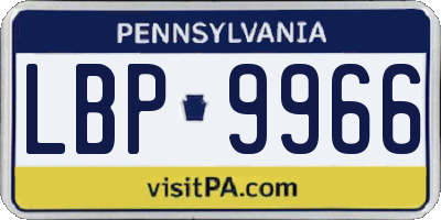 PA license plate LBP9966