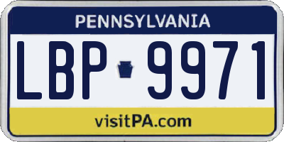 PA license plate LBP9971