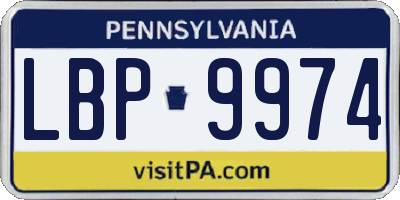 PA license plate LBP9974