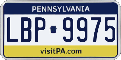 PA license plate LBP9975