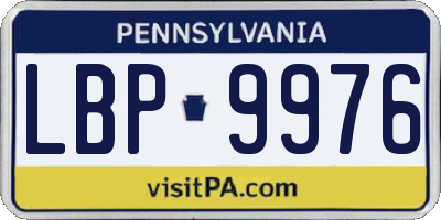 PA license plate LBP9976