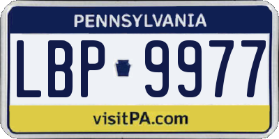 PA license plate LBP9977