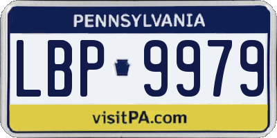 PA license plate LBP9979