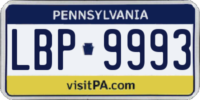 PA license plate LBP9993