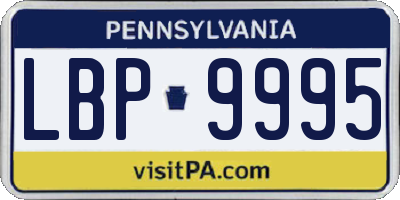 PA license plate LBP9995
