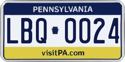 PA license plate LBQ0024