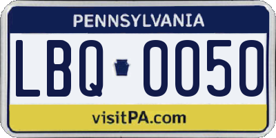 PA license plate LBQ0050
