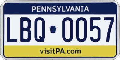 PA license plate LBQ0057