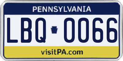 PA license plate LBQ0066