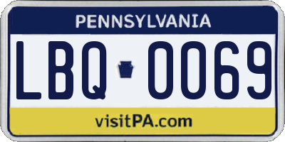 PA license plate LBQ0069