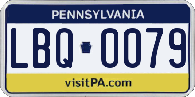 PA license plate LBQ0079
