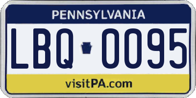 PA license plate LBQ0095