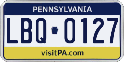 PA license plate LBQ0127