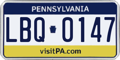 PA license plate LBQ0147