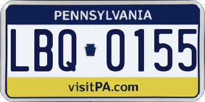 PA license plate LBQ0155