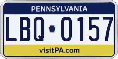 PA license plate LBQ0157