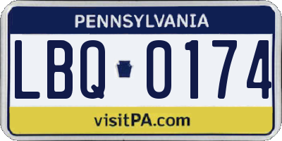 PA license plate LBQ0174