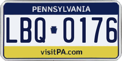 PA license plate LBQ0176
