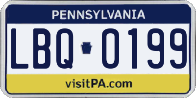 PA license plate LBQ0199