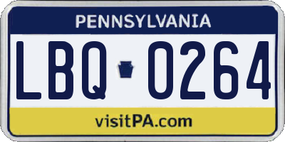 PA license plate LBQ0264