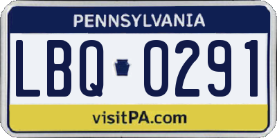 PA license plate LBQ0291