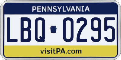 PA license plate LBQ0295