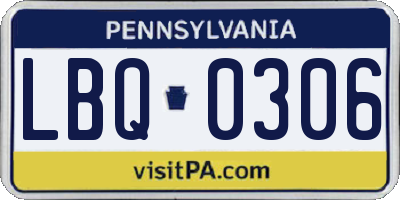 PA license plate LBQ0306