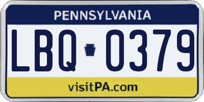 PA license plate LBQ0379