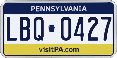 PA license plate LBQ0427