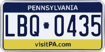 PA license plate LBQ0435