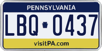 PA license plate LBQ0437
