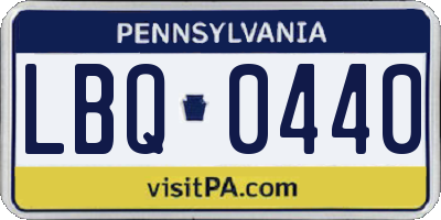 PA license plate LBQ0440