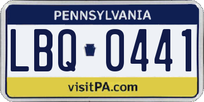 PA license plate LBQ0441
