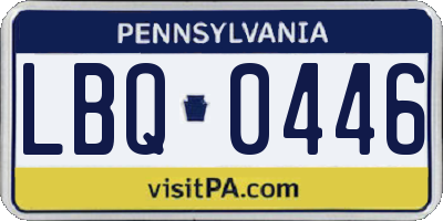 PA license plate LBQ0446
