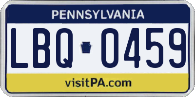 PA license plate LBQ0459