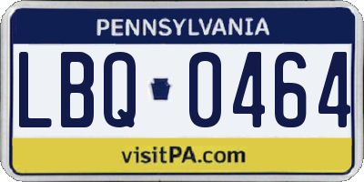 PA license plate LBQ0464