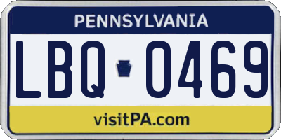 PA license plate LBQ0469
