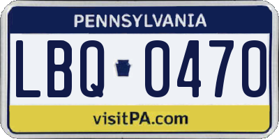 PA license plate LBQ0470