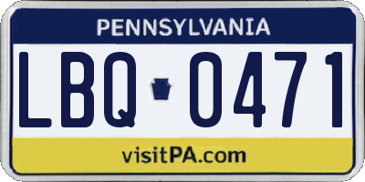 PA license plate LBQ0471