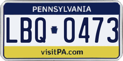 PA license plate LBQ0473