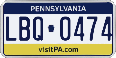 PA license plate LBQ0474