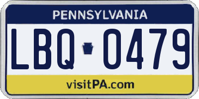 PA license plate LBQ0479