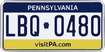 PA license plate LBQ0480